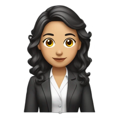 Profesora-joven-colombiana-cabello castaño-bata sticker