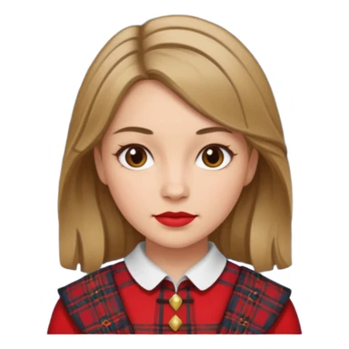 female with scottish red attire and dark blonde hair sticker