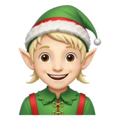 duende navideño con una sonrisa amplia y brackets sticker