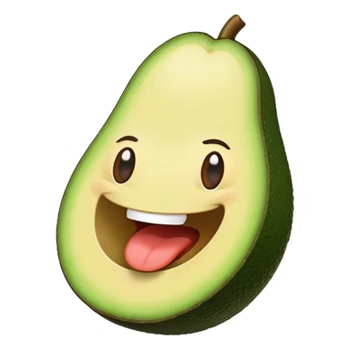 avocado with big mouth  sticker