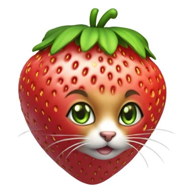 Cat wearing strawberry costume sticker