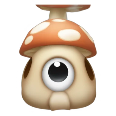 3d sphere with a cartoon Mooshroom skin texture with big beautiful eyes sticker
