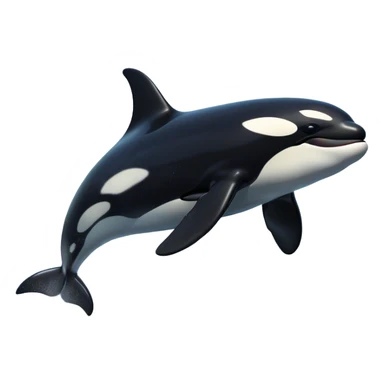 Meme-Worthy Breaching orca Portrait Emoji, Bursting powerfully out of the ocean with an impressive, high-energy leap, showcasing a sleek black-and-white body glistening with water droplets and dynamic, arched posture, Simplified yet exhilaratingly expressive features, highly detailed, glowing with a vibrant marine energy, high shine, bold and full of life, stylized with an air of untamed ocean spirit, soft glowing outline, capturing the essence of an orca mid-breach, radiating pure, unstoppable aquatic power! sticker
