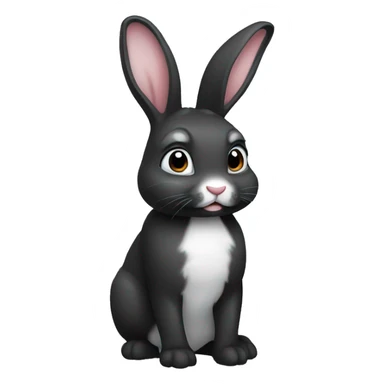 Black and white bunny sticker