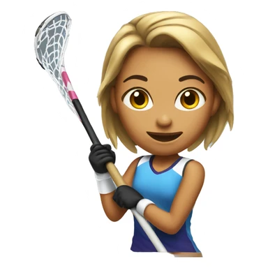 girl playing field hockey sticker