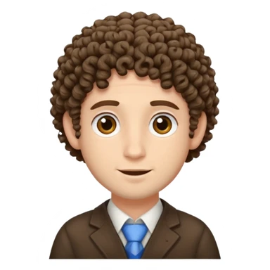 jewish man's face, wearing a tiny yarmulke and curly hair strands sticker