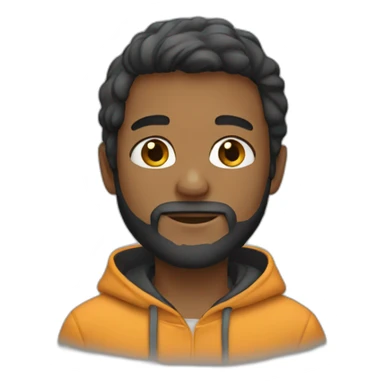 A boy with beard wearing a hoodie  sticker