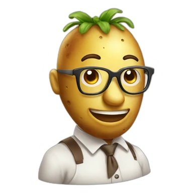 nerd happy potato sticker