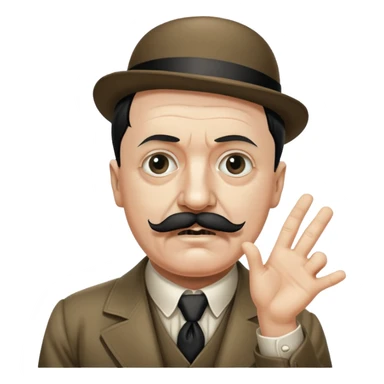 Adolf hitler with a Charlie Chaplin mustache throwing up CK sticker