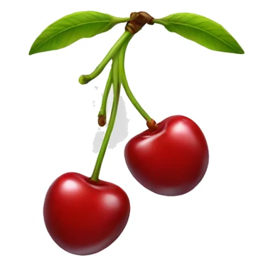 Two red cherries dangling  sticker