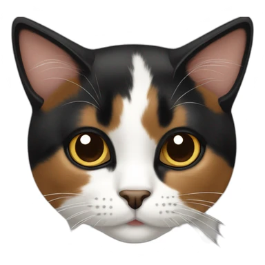 black white brown calico cat sticker