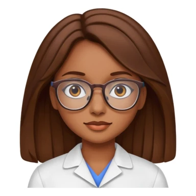 Chica morena con cabello café, lentes de graduación  sticker