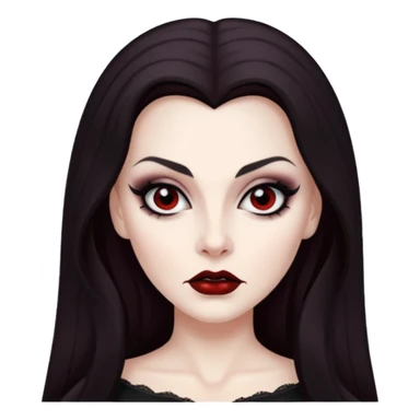 Vampira with long dark brown hair sticker