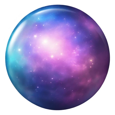 Pastel iridescent Sparkly Nebula galaxy orb, blue pink light blue dark blue purple sticker