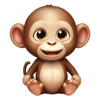 Cute baby monkey sticker