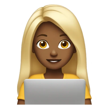Blonde girl with laptop sticker