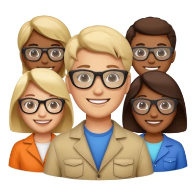 people with protective glasses sticker