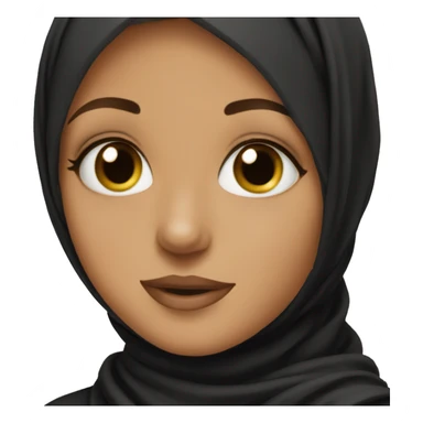 Pretty girl wearing black hijab  sticker