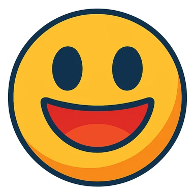 vibrant toon style smiling emoji sticker