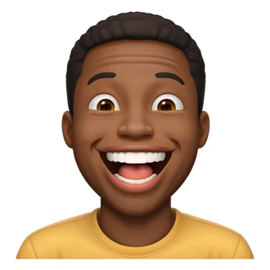 joy emoji laughing covering mouth black man sticker