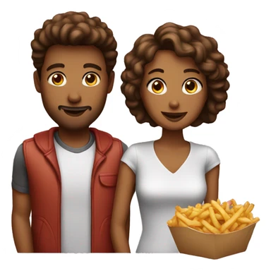 Couple date fast food sticker