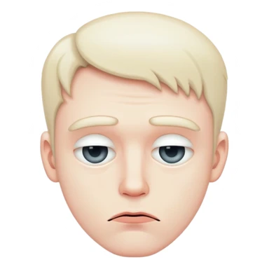 A sad guy with inverted lip sticker