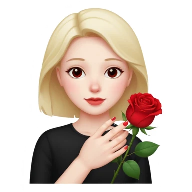 blushing with fingers sticker