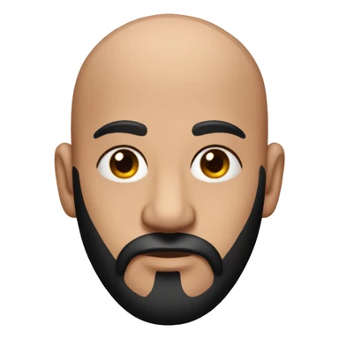 Bald man with black beard and heart face tattoo  sticker