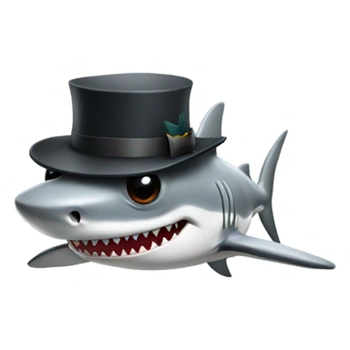 Shark whit tophat and sunglasses  sticker