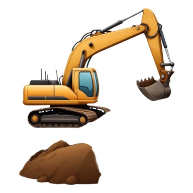 Excavator on dirt  sticker