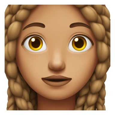 girl with twin brown braids with scary eyes  sticker