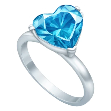 Blie Diamond heart silver ring sticker