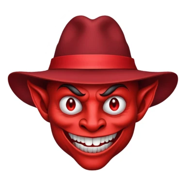 Hatted Devil with red fedora sticker