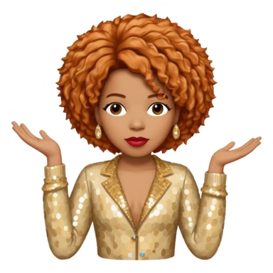 Macy Gray from Mary Mary with reddish blonde hair, cream sequin outfit sticker