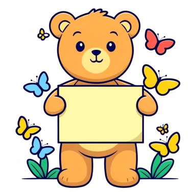 A teddy bear holding a sign that says ‘You are so loved’ surrounded by butterflies and sparkles. sticker