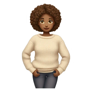 thoughtful girl in cozy sweater sticker