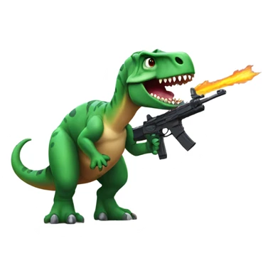 Dino with a gun sticker