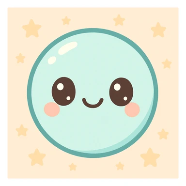 a cartoon bubble with a smiling face, kawaii style, cute and cheerful expression sticker