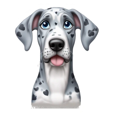 Blue Merle Great Dane with hearts for eyes  sticker
