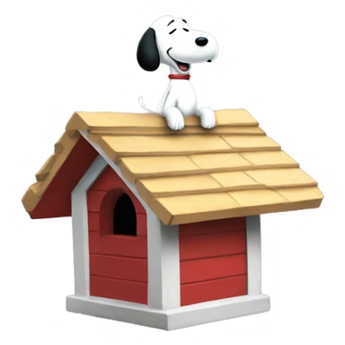 Snoopy on a dog house flying in the air sticker