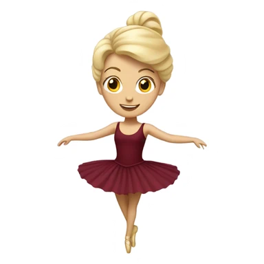 Blonde lady dancing ballet with a burgundy tutu sticker