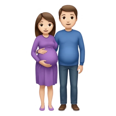 A pregnant woman with long straight brown hair and fair skin and man with short brown hair and fair skin  sticker