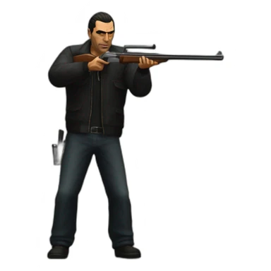 GTA III Italian Mafia man with shotgun sticker