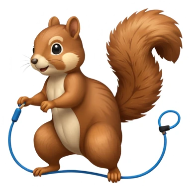 Squirrel playing jump rope sticker