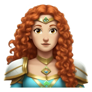 a white girl with long red curly hair and freckles, cosplaying Princess Zelda posing and ready for a fight sticker