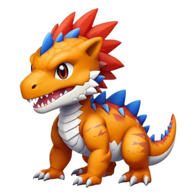 Cute Baby Chibi Agumon-Tyrantrum-Tyrunt-hybrid (full body) sticker