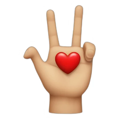 A 5 fingers hand, with a red heart instead of the middle finger sticker