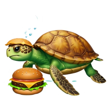 See Turtle eat burger sticker