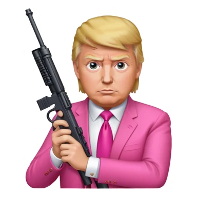 Donald trump holding a pink sniper in his hands professionally correct sticker