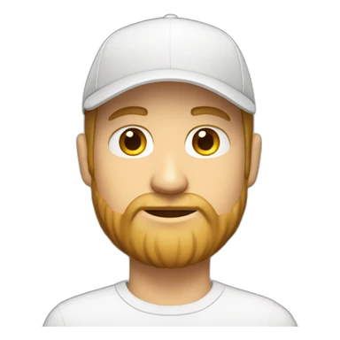 white man with a short beard and a cap sticker